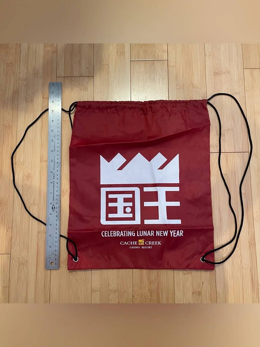 Sacramento Kings NBA Lunar New Year Red Drawstring Backpack Bag Cache Creek